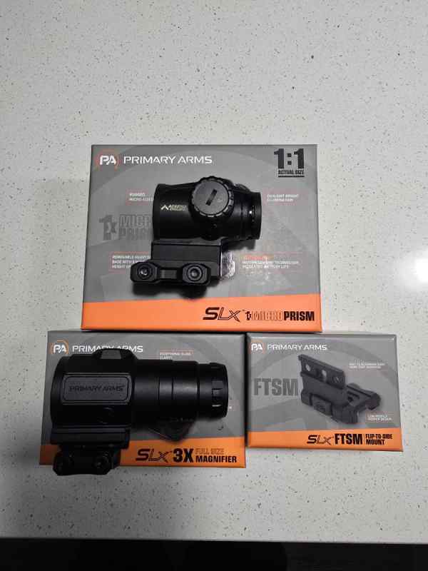 Primary Arms 1x prism and 3x magnifier